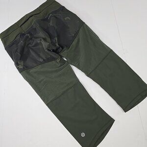 LULULEMON TRAINING TOUGH CROP SIZE 4 PALM PARTY GATOR GREEN LUXTREME MESH IN EUC